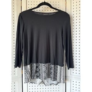 J. Jill Wearever Collection Black Layered 3/4 SLV Business Casual Size XS Womens